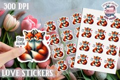 Love sticker Sheet Valentine Day Cute Animals Quote PNG Product Image 1