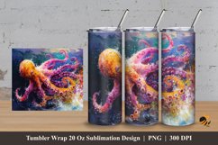 Octopus Abstract Tumbler Wrap Sublimation Design 3 Product Image 1