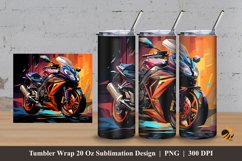 Cool motorcycle Tumbler Wrap Sublimation Design 3 Product Image 1