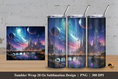 Futuristic City Tumbler Wrap Sublimation Design 3 Product Image 1