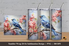 Tanager Bird Tumbler Wrap Sublimation Design 3 Product Image 1