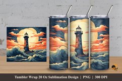 Old Sea Tower Tumbler Wrap Sublimation Design 3 Product Image 1