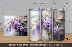 Wallflower Tumbler Wrap Sublimation Design 3 Product Image 1