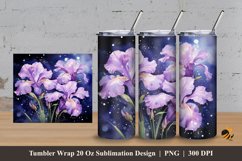 Iris Flower Tumbler Wrap Sublimation Design 3 Product Image 1