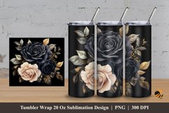 Dark Rose Tumbler Wrap Sublimation Design 3 Product Image 1