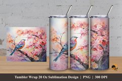 Beautiful Birds Tumbler Wrap Sublimation Design 3 Product Image 1