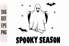 Spooky Season Svg, Ghost SVG, Halloween Svg, Silhouette Product Image 3