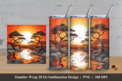 3D Socotra Sunset Tumbler Wrap Sublimation Design 3 Product Image 1