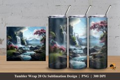 3D Waterfall Tumbler Wrap Sublimation Design 3 Product Image 1