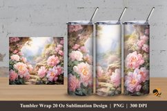 Flowering Mountain Tumbler Wrap Sublimation Design 3 Product Image 1
