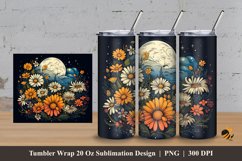 Daisy Moon Tumbler Wrap Sublimation Design 3 Product Image 1