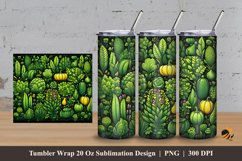 Vegetable Doodle Tumbler Wrap Sublimation Design 3 Product Image 1