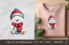 Winter Polar Bear DTF Sublimation Clipart Design 3 Product Image 1