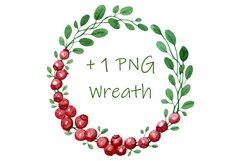 Watercolor wild berry clipart Red lingonberry Summer sticker Product Image 3