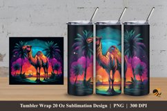Colorful Camel Tumbler Wrap Sublimation Design 3 Product Image 1