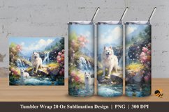 Cute Dog Tumbler Wrap Sublimation Design 3 Product Image 1