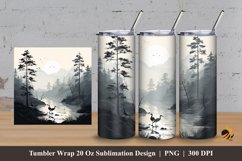 Misty Forest Tumbler Wrap Sublimation Design 3 Product Image 1