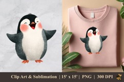 Cute Chubby Penguin DTF Sublimation Clipart Design 3 Product Image 1