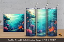 Seabed Animals Tumbler Wrap Sublimation Design 3 Product Image 1