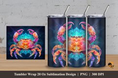 Colorful Crab Tumbler Wrap Sublimation Design 3 Product Image 1
