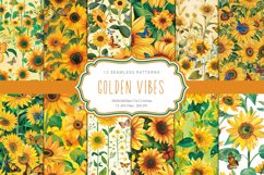 Sunflowers and Butterflies Seamless Patterns Product Image 1