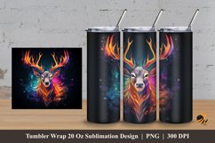 Fantasy Deer Tumbler Wrap Sublimation Design 3 Product Image 1