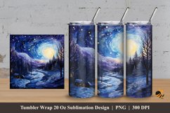 Winter Nebula Tumbler Wrap Sublimation Design 3 Product Image 1