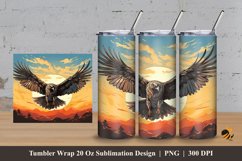 Flying Eagle Tumbler Wrap Sublimation Design 3 Product Image 1