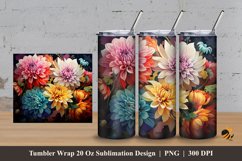 Flower Beauty Tumbler Wrap Sublimation Design 3 Product Image 1