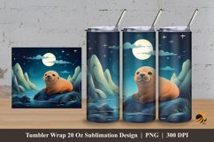 Fantasy Sea Lions Tumbler Wrap Sublimation Design 3 Product Image 1