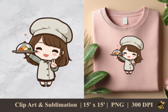 Cute Chef DTF Sublimation Clipart Design 3 Product Image 1