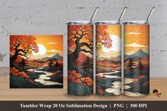 3D Orange Maple Tumbler Wrap Sublimation Design 3 Product Image 1
