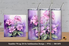 Verbena Flower Tumbler Wrap Sublimation Design 3 Product Image 1