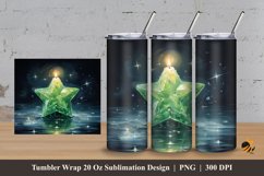 Star Candle Tumbler Wrap Sublimation Design 3 Product Image 1