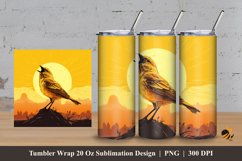 Bird Chirping Tumbler Wrap Sublimation Design 3 Product Image 1