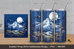 Mountain Landscape Tumbler Wrap Sublimation Design 3 Product Image 1