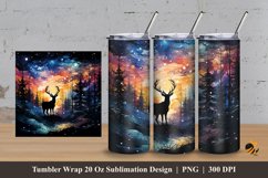 Starry Wildlife Tumbler Wrap Sublimation Design 3 Product Image 1