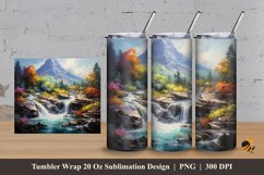 Mountain Park Tumbler Wrap Sublimation Design 3 Product Image 1