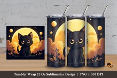 Cute Cat Tumbler Wrap Sublimation Design 3 Product Image 1