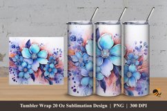 Art Watercolor Tumbler Wrap Sublimation Design 3 Product Image 1