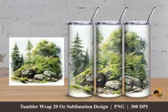 Fern Plant Tumbler Wrap Sublimation Design 3 Product Image 1