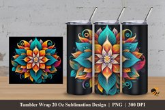 Magic of Flower Tumbler Wrap Sublimation Design 3 Product Image 1