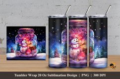 Fantasy Cute Snowman Tumbler Wrap Sublimation Design 3 Product Image 1