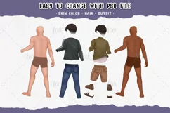 Family clipart with separated skin, Family illustration PNG Product Image 3