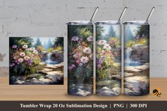 River Garden Tumbler Wrap Sublimation Design 3 Product Image 1