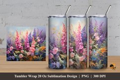 Flowers Garden Tumbler Wrap Sublimation Design 3 Product Image 1