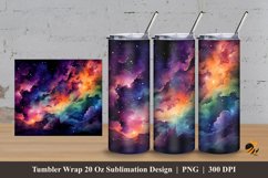 Colorful Galaxy Tumbler Wrap Sublimation Design 3 Product Image 1