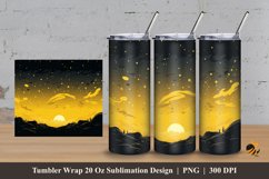 Yellow Moon Tumbler Wrap Sublimation Design 3 Product Image 1