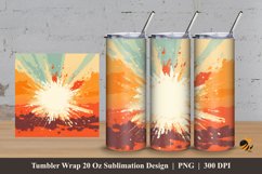 Retro Sun Tumbler Wrap Sublimation Design 3 Product Image 1