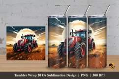 Tractor And Field Tumbler Wrap Sublimation Design 3 Product Image 1